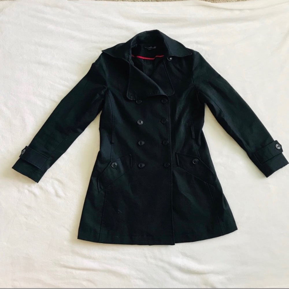 Willi Smith Structured Black Spring Trench Coat 8 - image 1